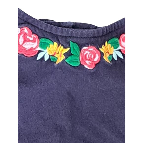 Janie And Jack Navy Sleeveless Embroidered Top Size 4 - Picture 3 of 7